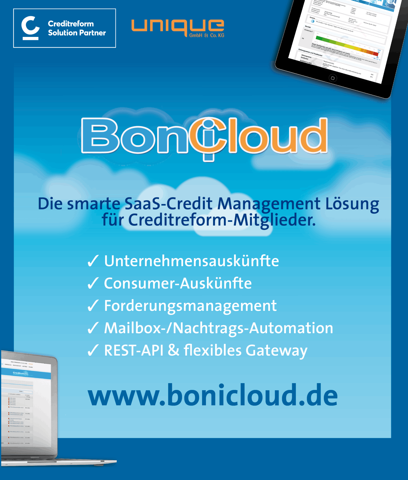 BoniCloud Credit Management Lösung